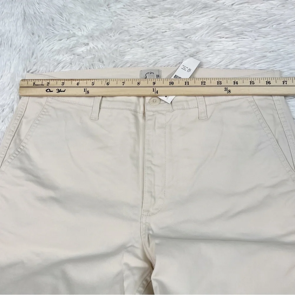 J Crew New high rise Vintage slim-straight stretch chino pant Mountain white